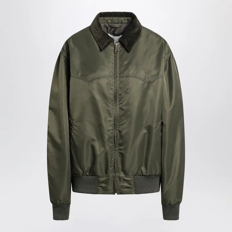KHAKI GREEN PADDED NYLON BOMBER JACKET sold by Lord & Taylor