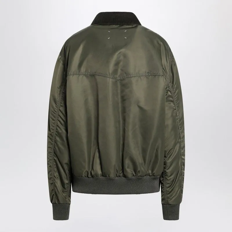KHAKI GREEN PADDED NYLON BOMBER JACKET sold by Lord & Taylor product image thumbnail 2