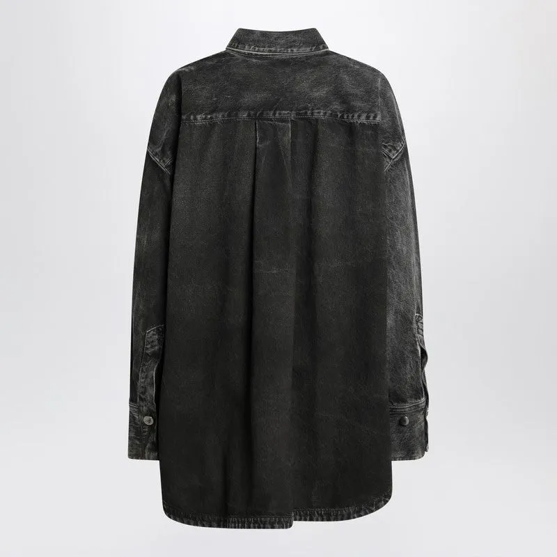 BLACK WASHED DENIM SHIRT sold by Lord & Taylor product image thumbnail 2