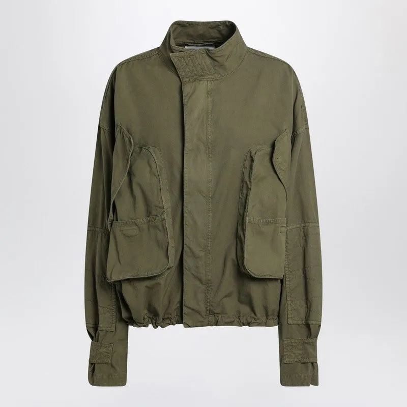 MILITARY GREEN COTTON CARGO JACKET made by The Attico