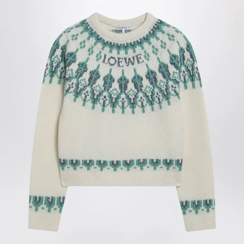 WHITE SWEATER WITH FAIR ISLE PATTERN sold by Lord & Taylor