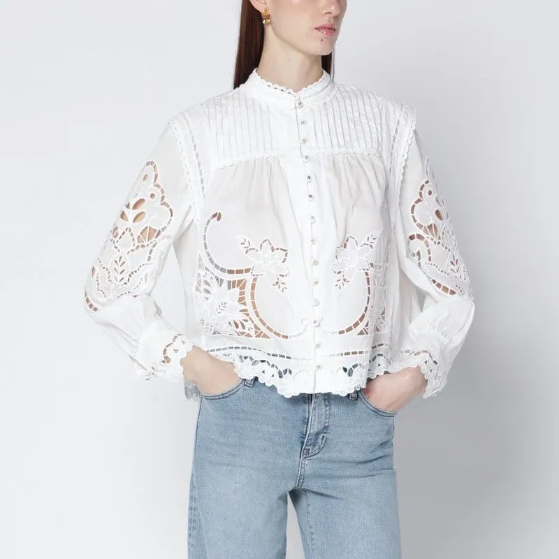 RICHELIEU WHITE COTTON BLOUSE sold by Lord & Taylor