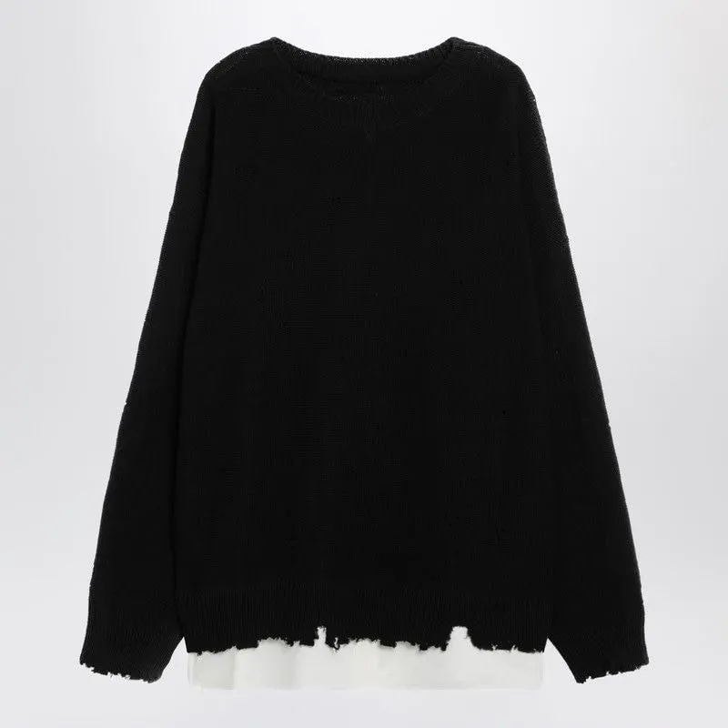 BLACK SWEATER WITH DISTRESSED HEM made by Maison Margiela