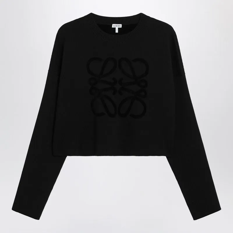 BLACK CROPPED WOOLBLEND SWEATER sold by Lord & Taylor