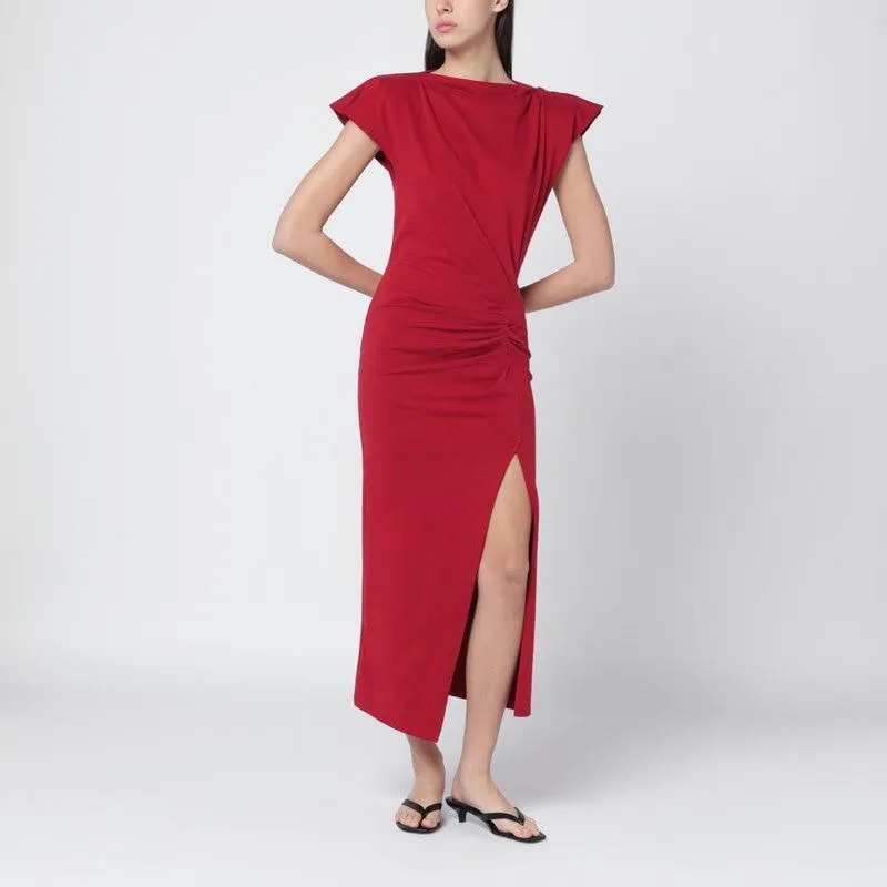LONG CHERRYCOLOURED NADELA JERSEY DRESS sold by Lord & Taylor