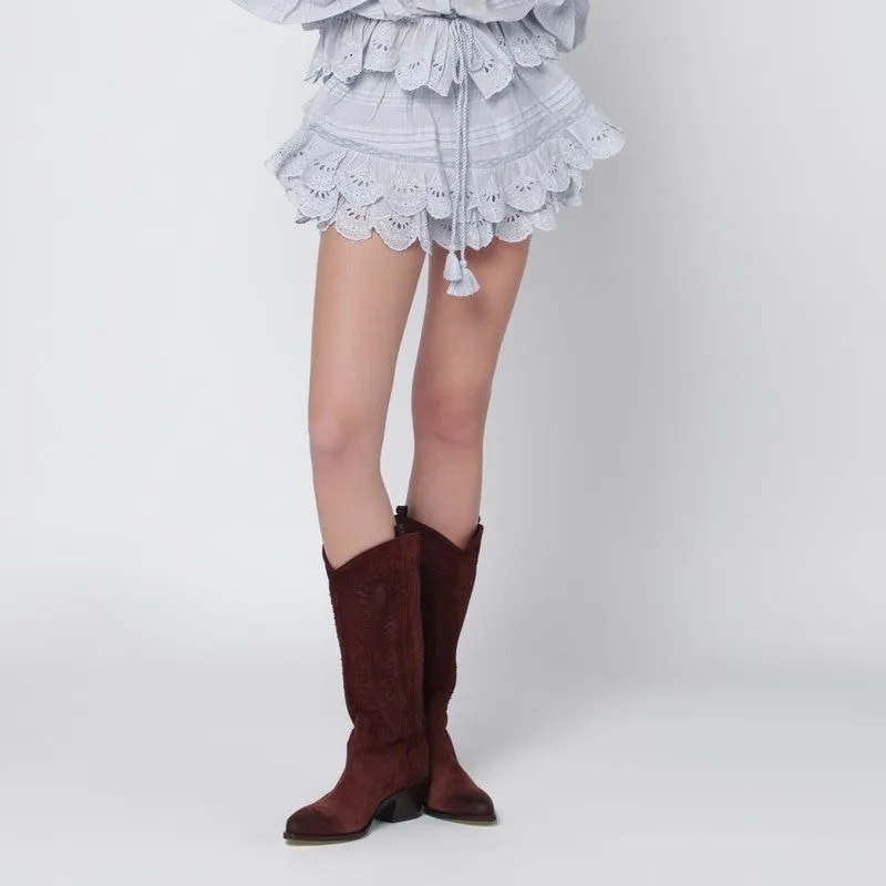 LIGHT BLUE LACE PURIA SHORTS WITH RUFFLES sold by Lord & Taylor