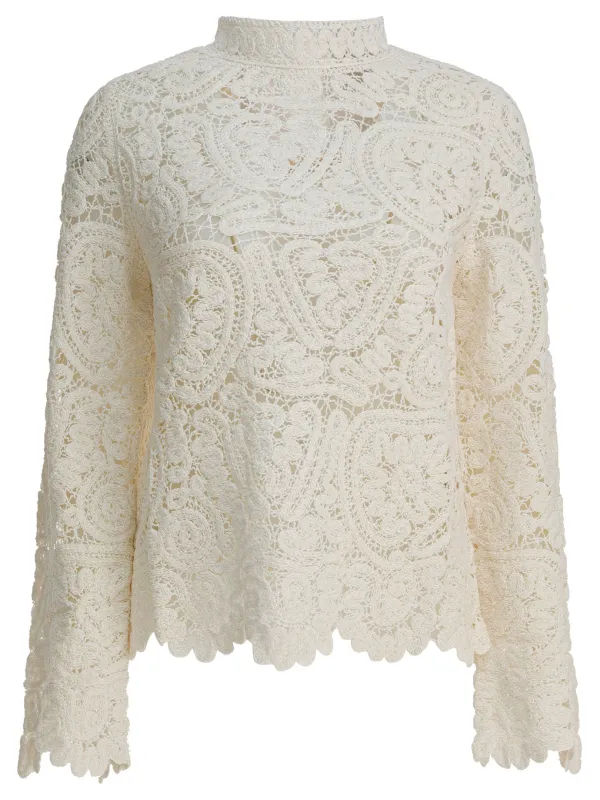 Perforated silk "Wade" sweater sold by Lord & Taylor