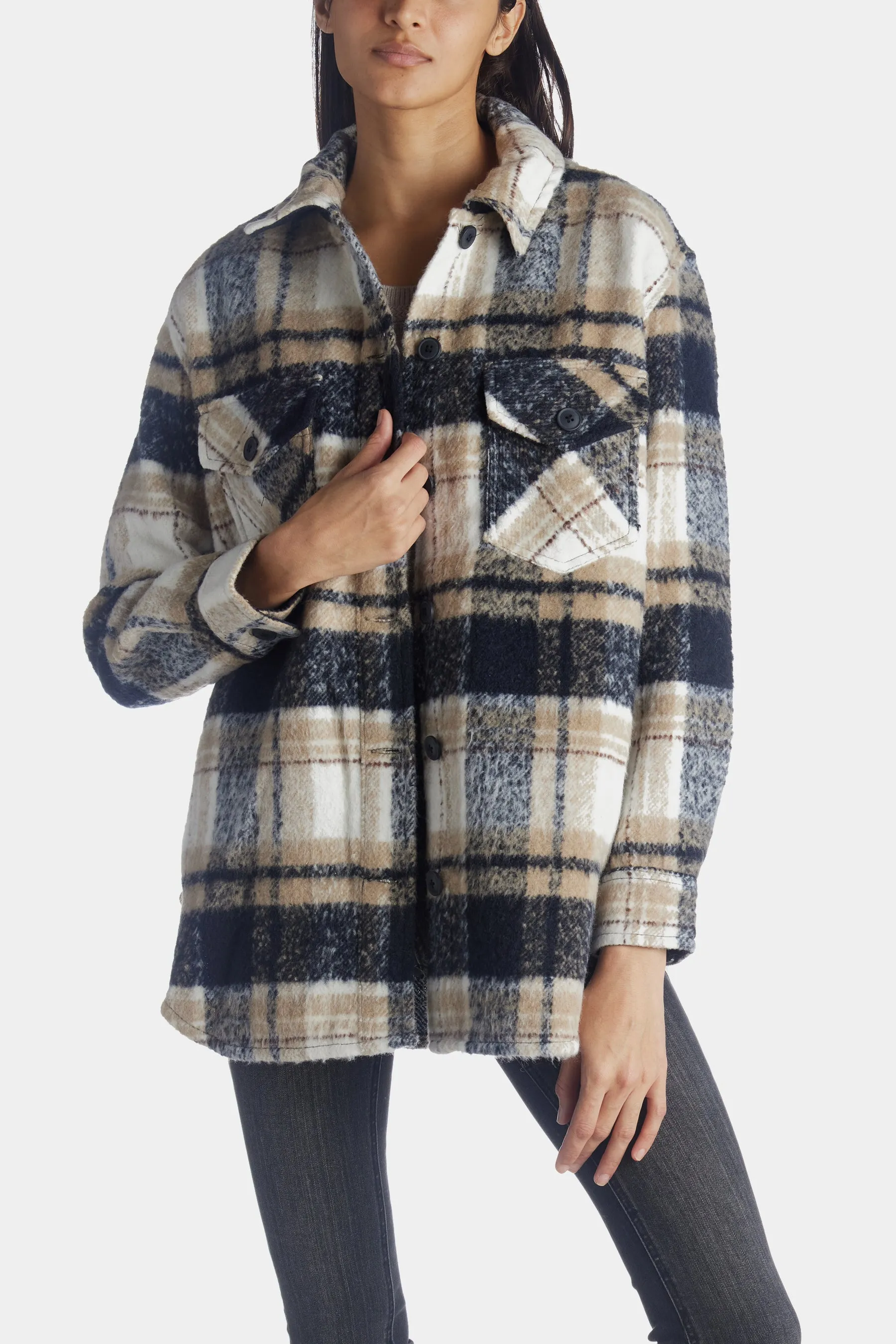 Plaid Shacket sold by Lord & Taylor