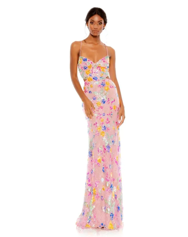 Embellished Lace Strappy Column Gown sold by Lord & Taylor