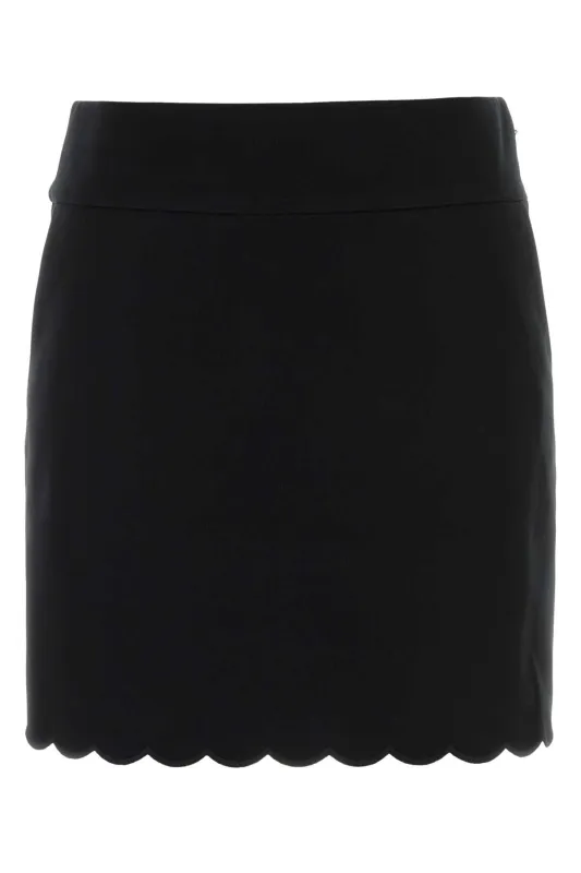 BLACK STRETCH COTTON MINI SKIRT sold by Lord & Taylor