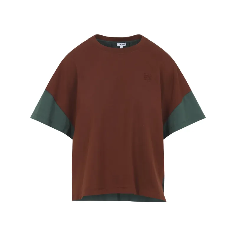 BROWN AND GREEN BOXY FIT COTTON T-SHIRT sold by Lord & Taylor