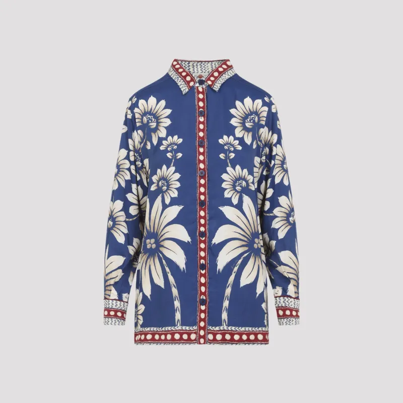 LUNA BLUE VISCOSE SHIRT sold by Lord & Taylor