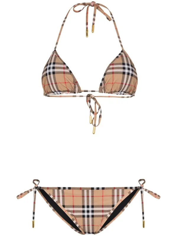 CHECK TRIANGLE BIKINI SET sold by Lord & Taylor