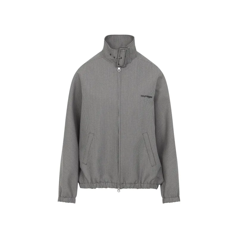 BUCKLE HOUNDSTOOTH BOMBER JACKET made by Courreges