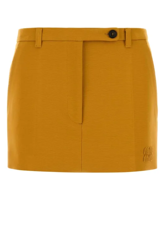 PASTEL ORANGE STRETCH VISCOSE BLEND MINI SKIRT sold by Lord & Taylor