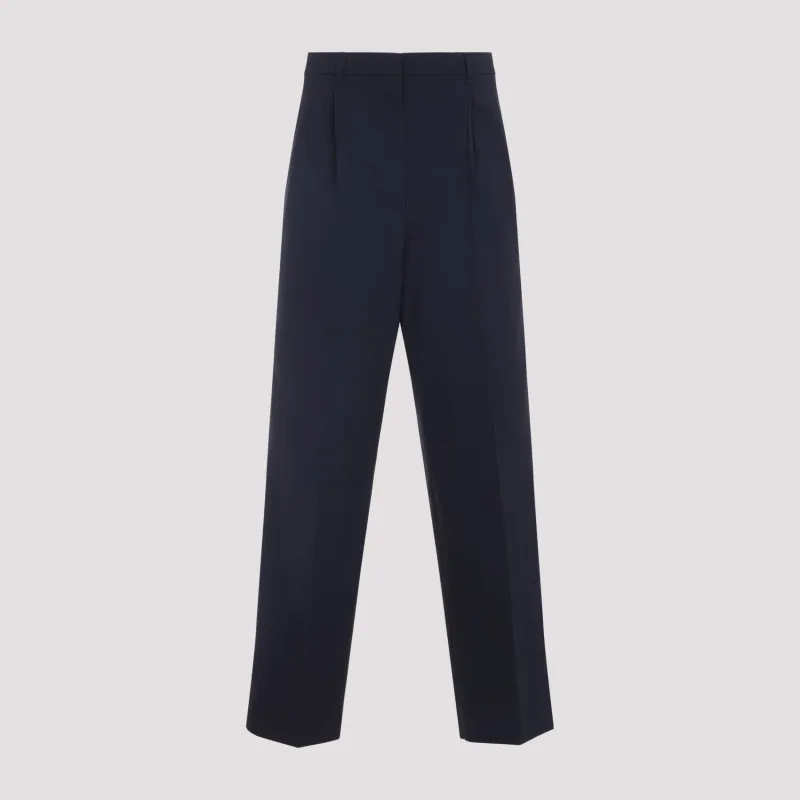 DARK BLUE STRETCH WOOL WIDE-LEG PANT sold by Lord & Taylor