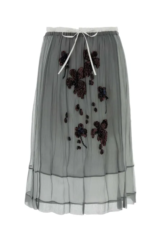 GREY CHIFFON SKIRT made by Prada