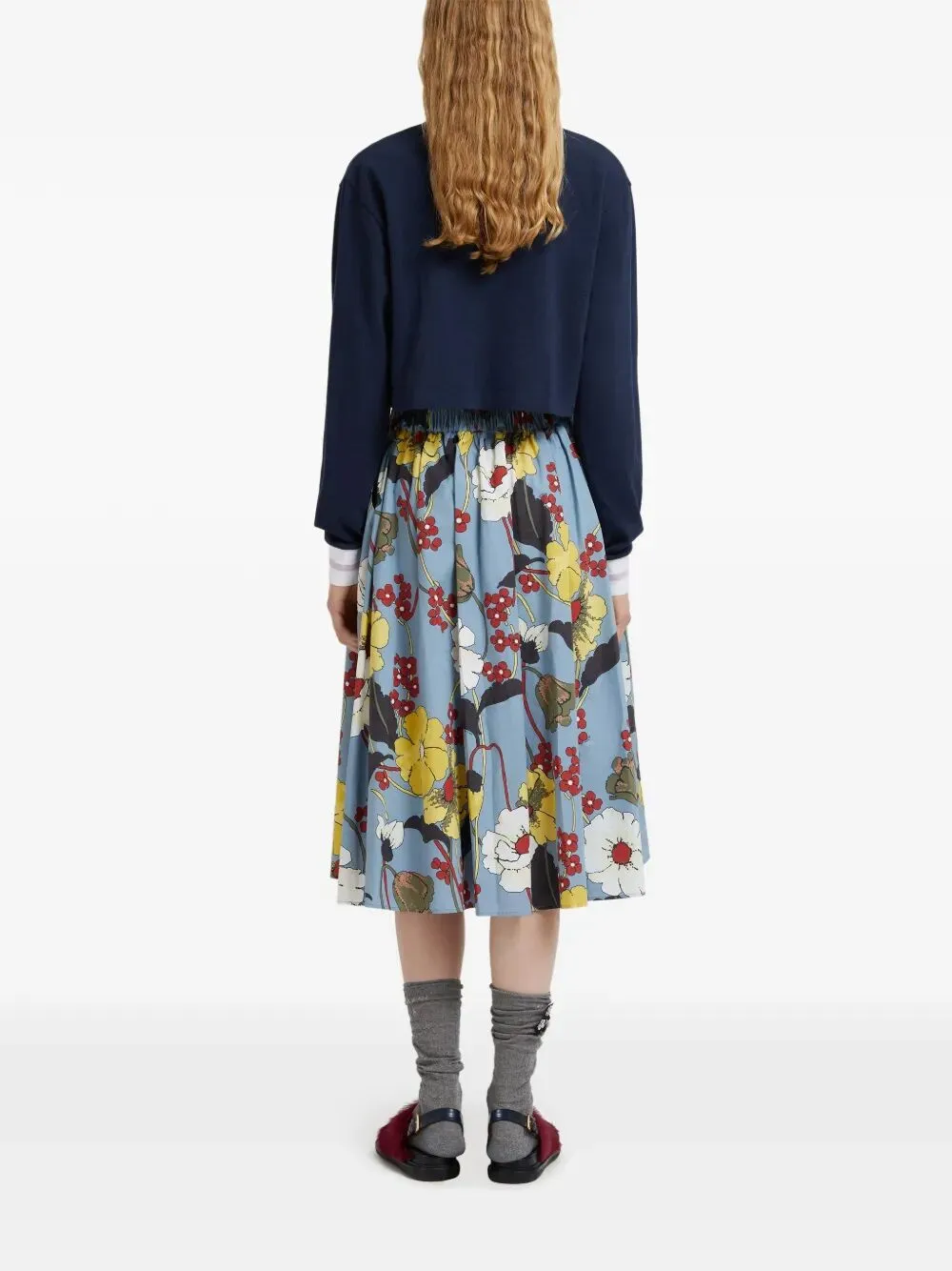 POPLIN ELASTICATED MIDI SKIRT WITH MELODIA PRINT sold by Lord & Taylor product image thumbnail 4