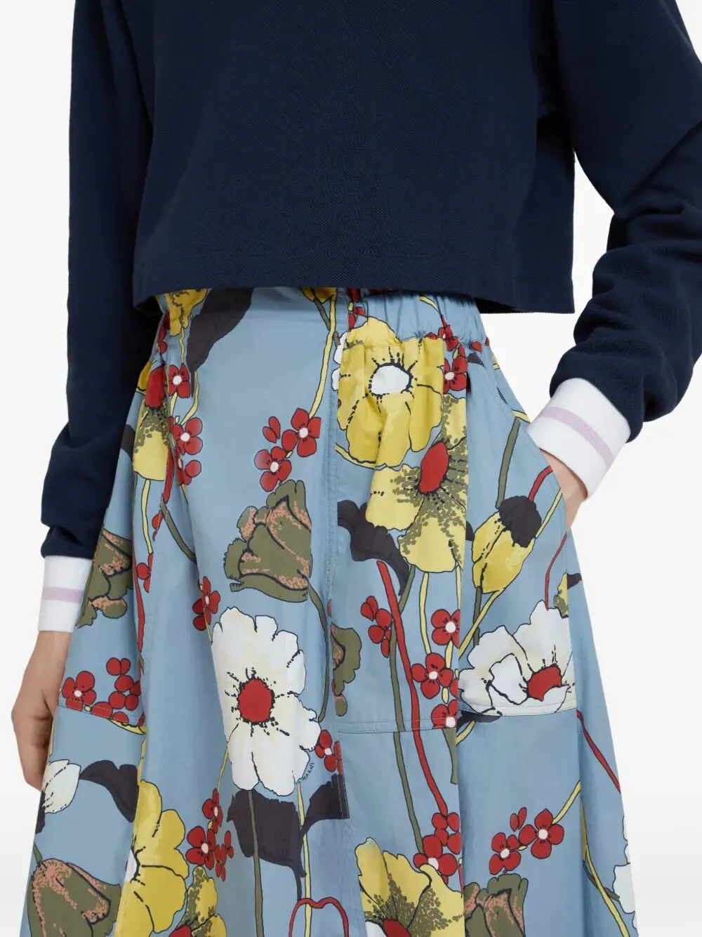 POPLIN ELASTICATED MIDI SKIRT WITH MELODIA PRINT sold by Lord & Taylor product image thumbnail 5