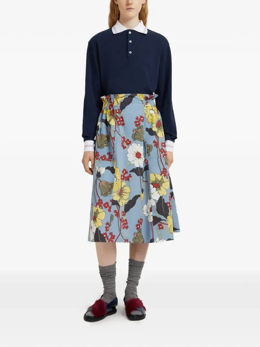 POPLIN ELASTICATED MIDI SKIRT WITH MELODIA PRINT sold by Lord & Taylor product image thumbnail 2