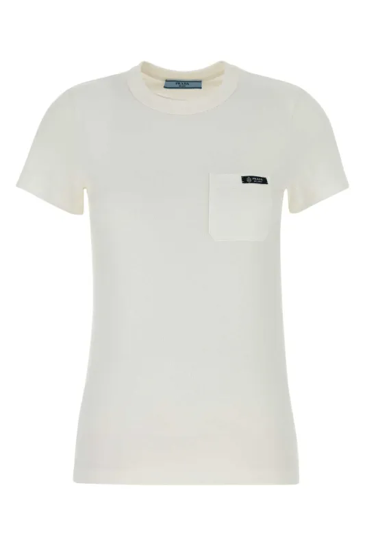 WHITE COTTON T-SHIRT made by Prada