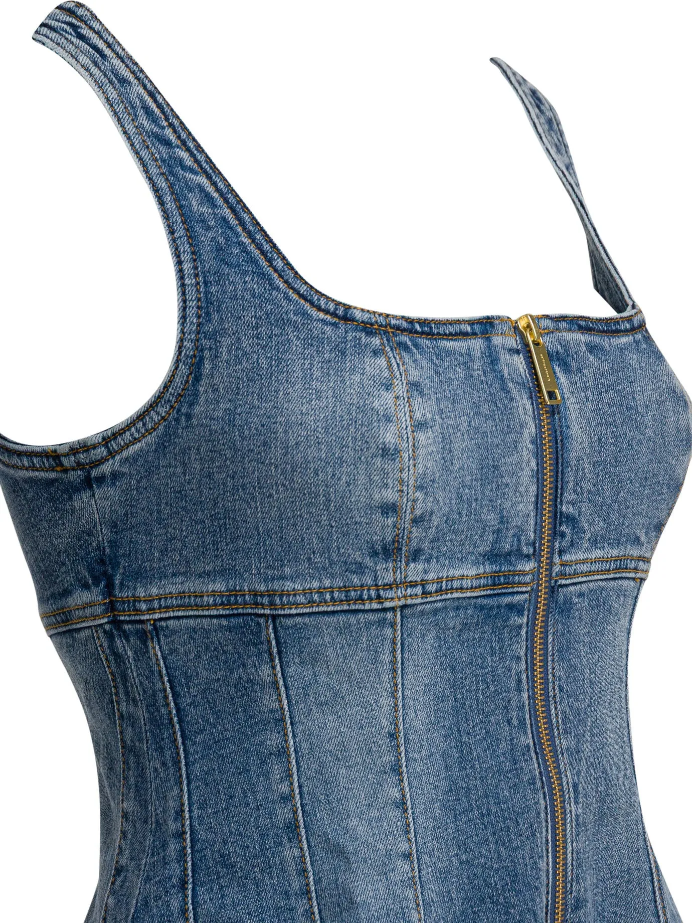 Denim flared dress sold by Lord & Taylor product image thumbnail 4