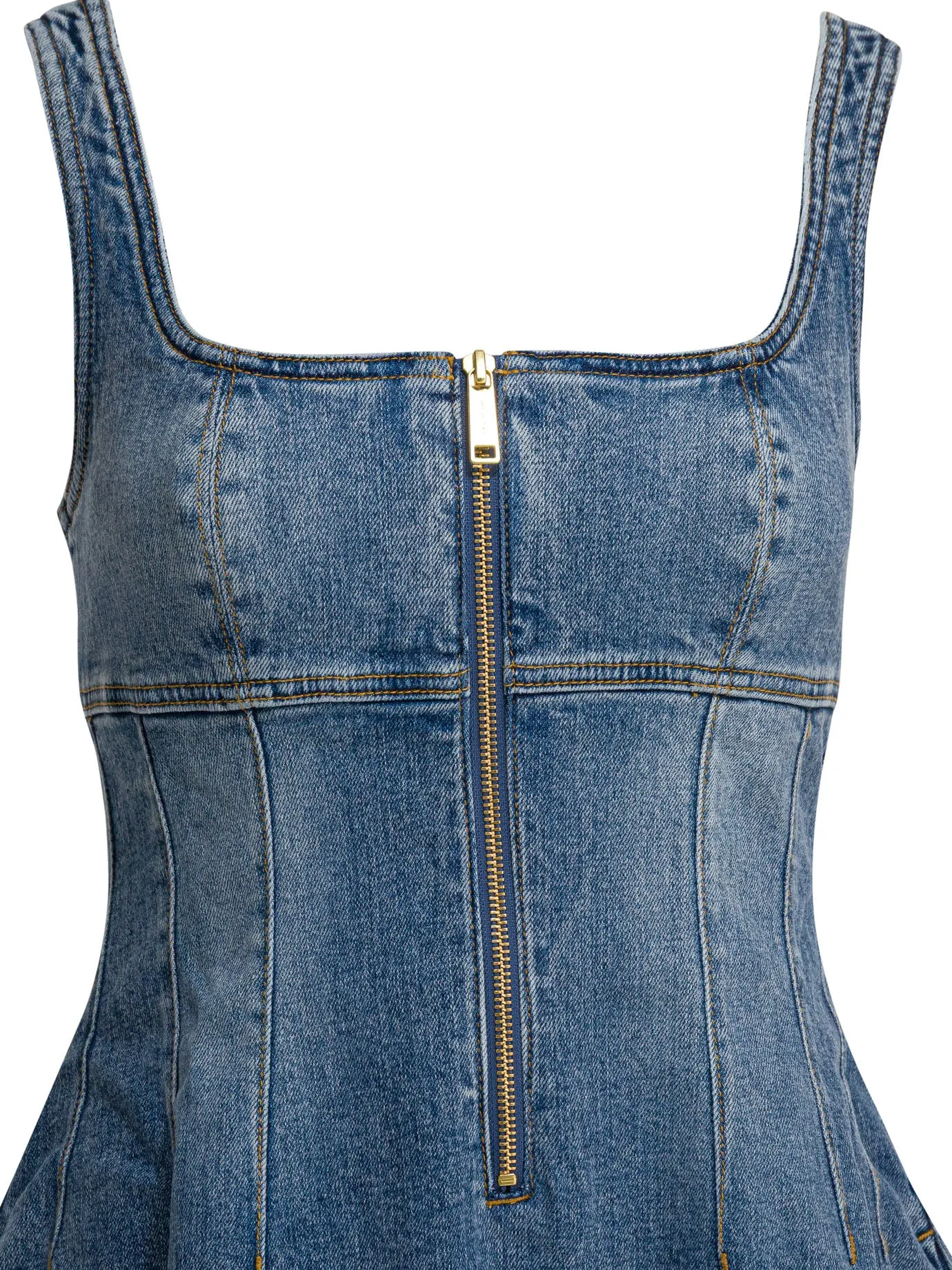 Denim flared dress sold by Lord & Taylor product image thumbnail 3
