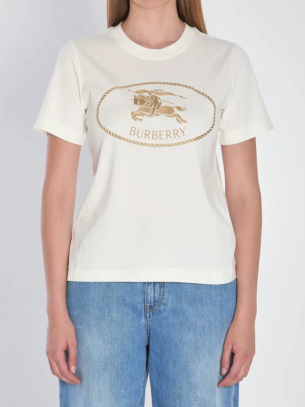 WHITE COTTON T-SHIRT made by Burberry