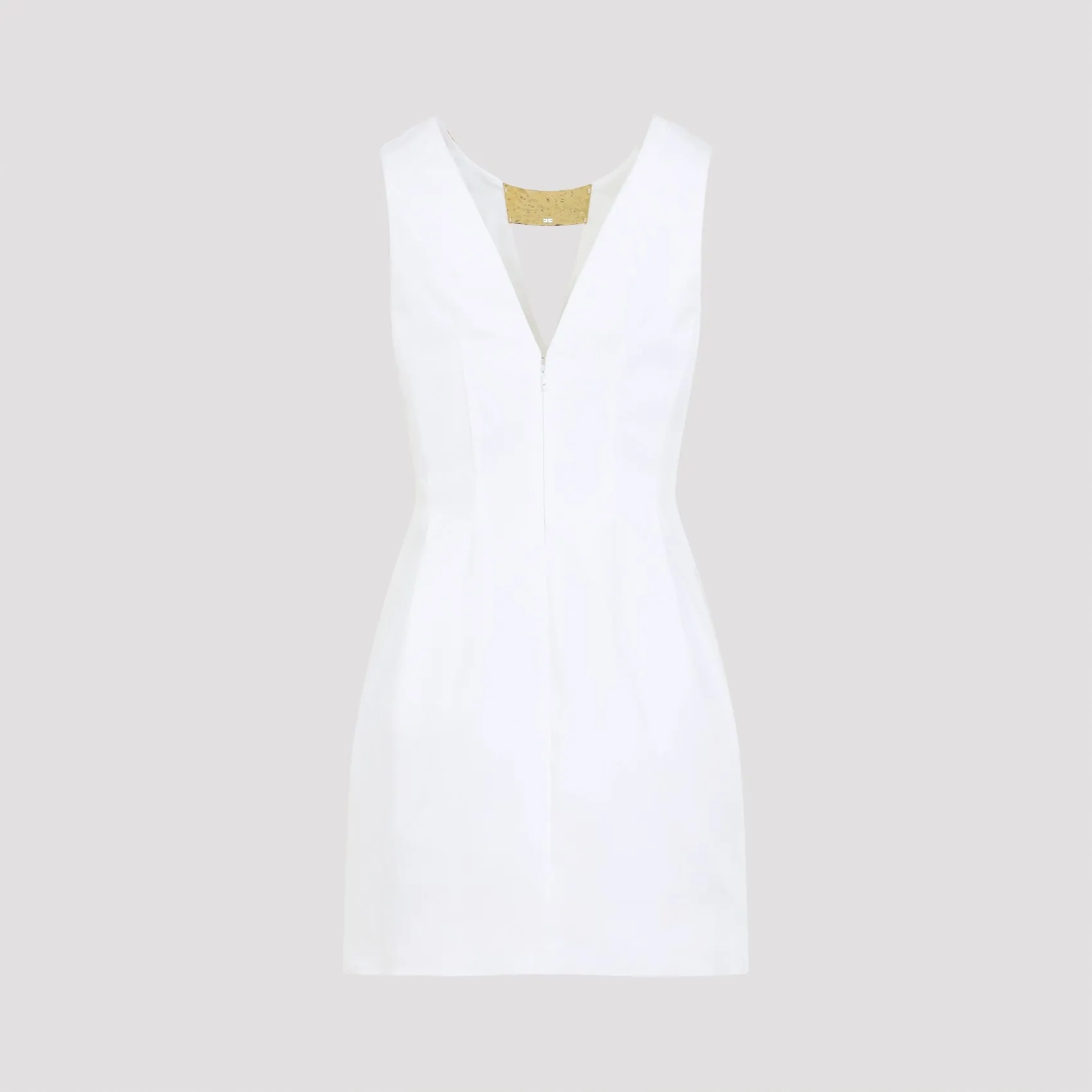 IVORY WHITE COTTON MINI DRESS WITH GOLD DETAIL sold by Lord & Taylor product image thumbnail 4