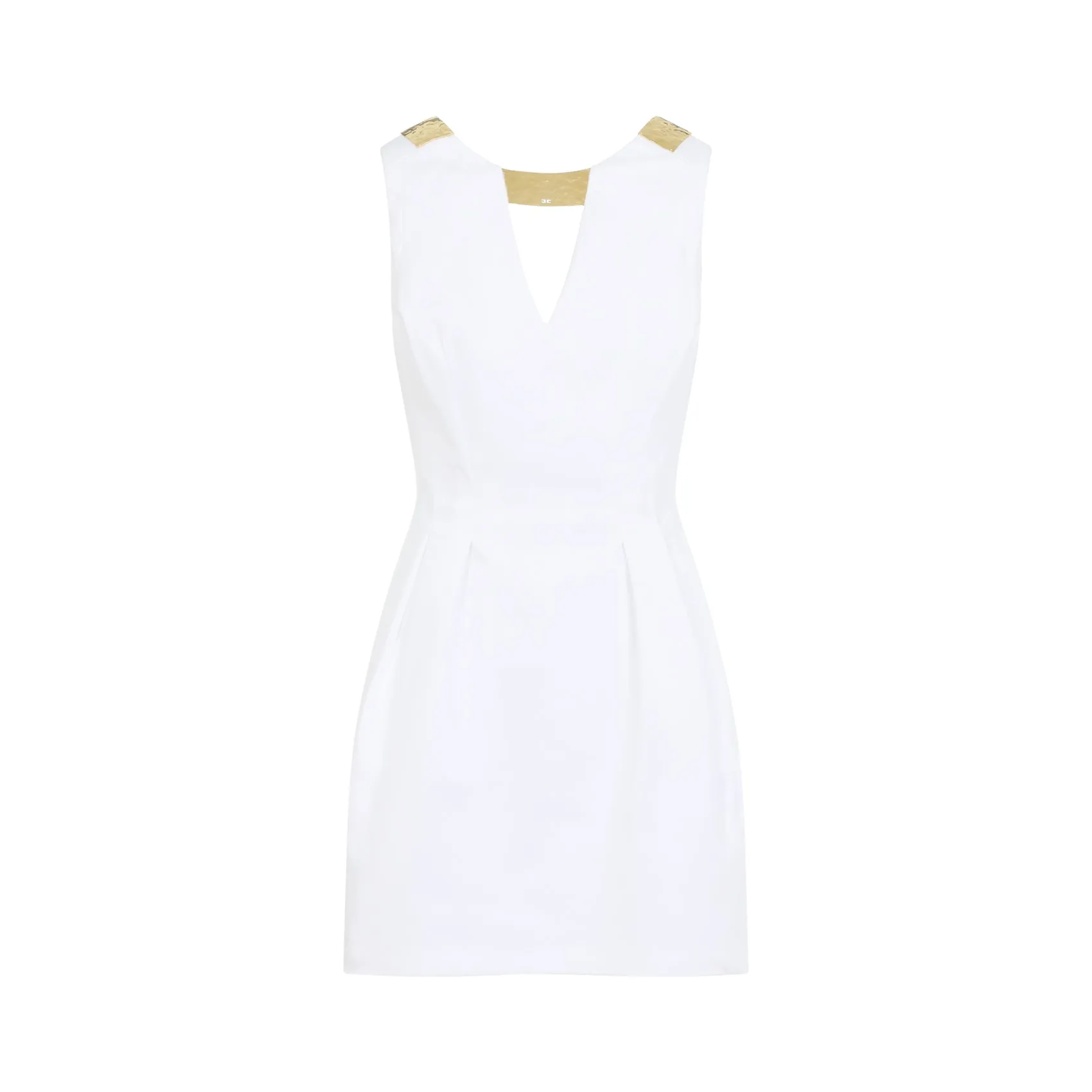 IVORY WHITE COTTON MINI DRESS WITH GOLD DETAIL sold by Lord & Taylor product image thumbnail 2