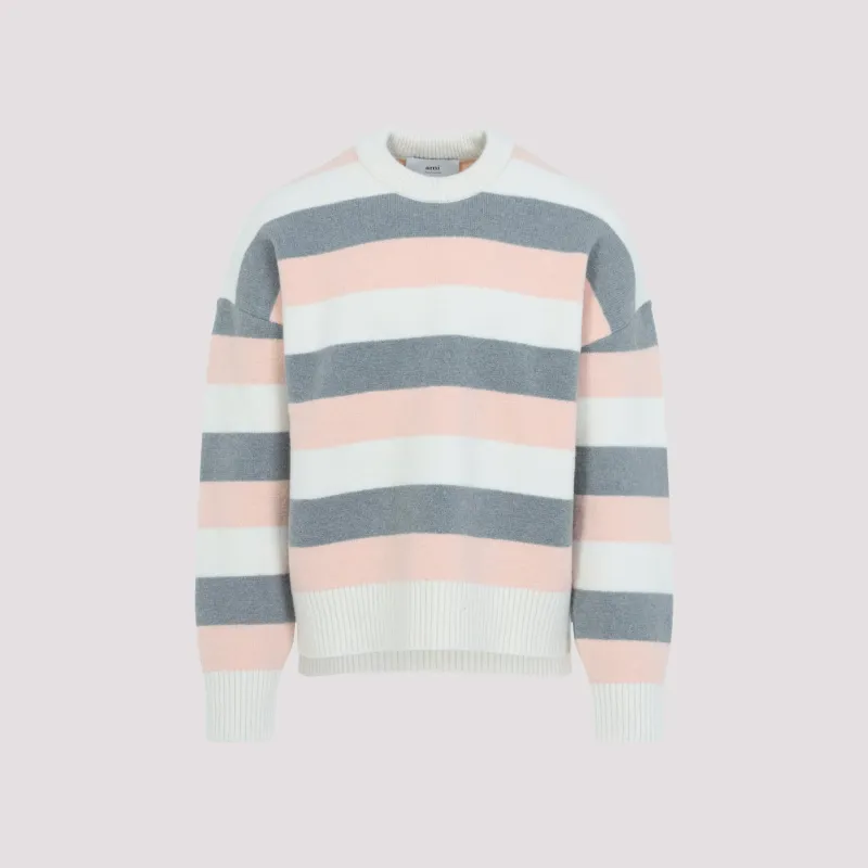 GREY ALPACA STRIPED CREWNECK SWEATER sold by Lord & Taylor