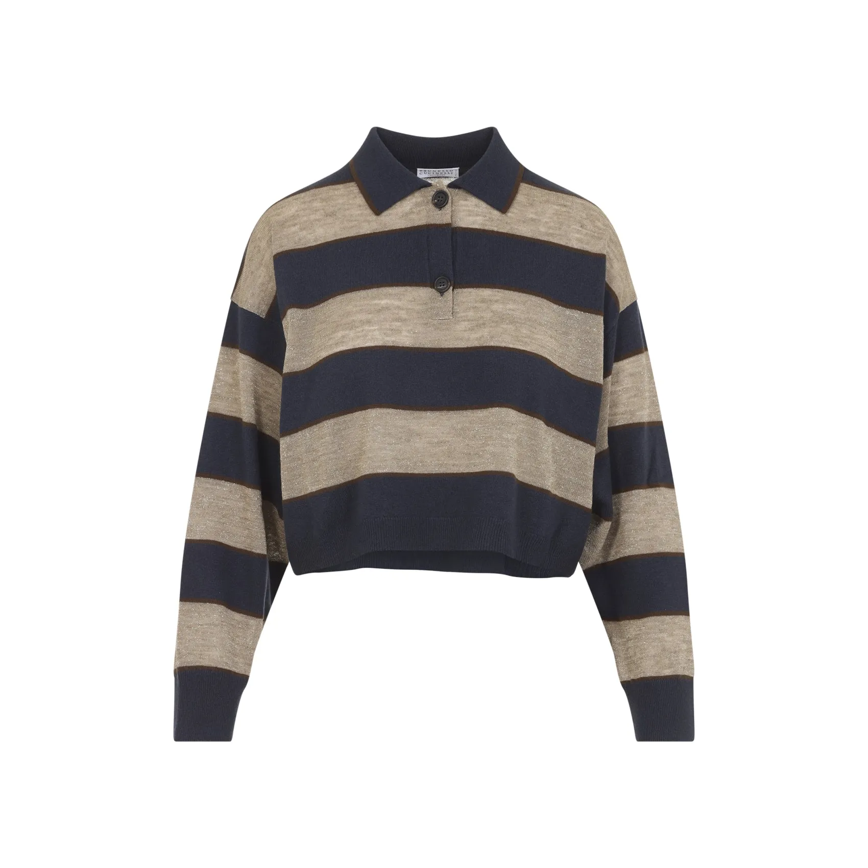BLUE WOOL JERSEY STRIPED POLO sold by Lord & Taylor product image thumbnail 2
