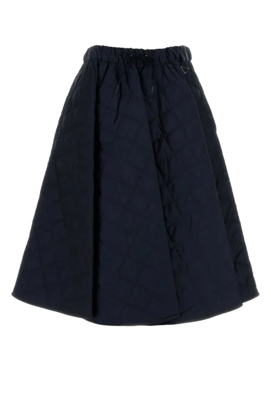 NAVY BLUE RE-NYLON SKIRT made by Prada