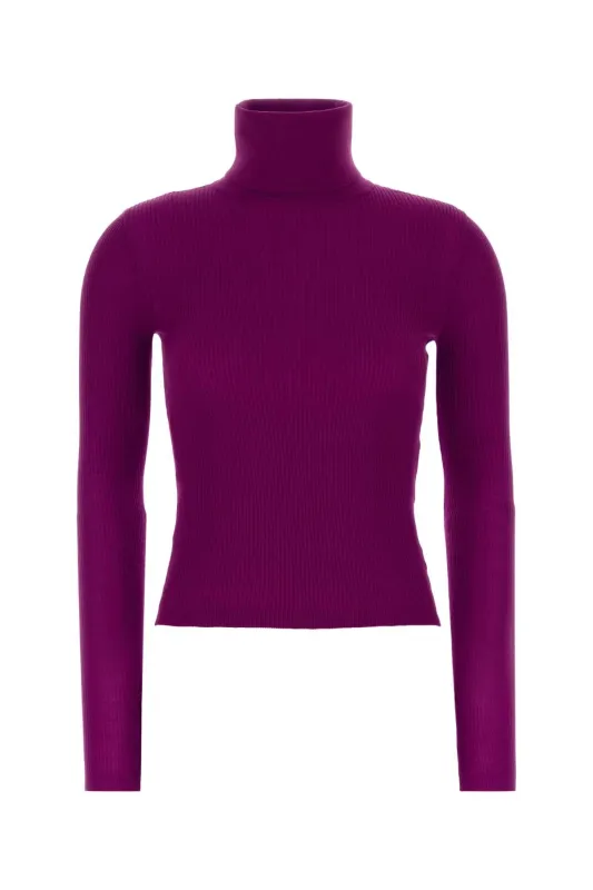 PURPLE CASHMERE BLEND SWEATER made by Yves Saint Laurent