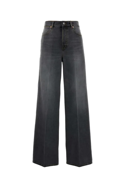 DARK GREY DENIM WIDE-LEG JEANS sold by Lord & Taylor