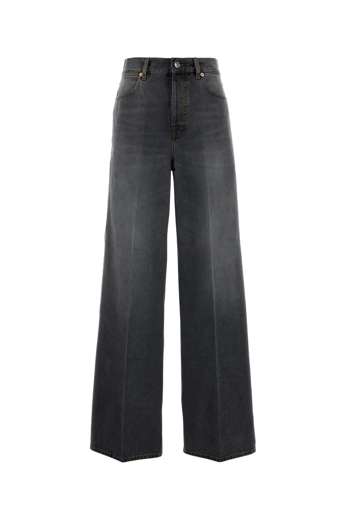 DARK GREY DENIM WIDE-LEG JEANS sold by Lord & Taylor