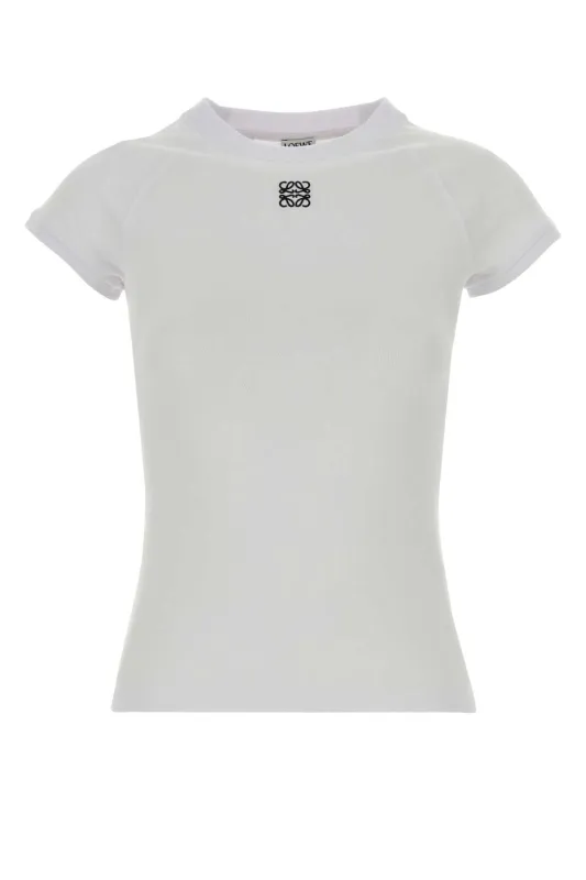 WHITE STRETCH COTTON BLEND T-SHIRT sold by Lord & Taylor