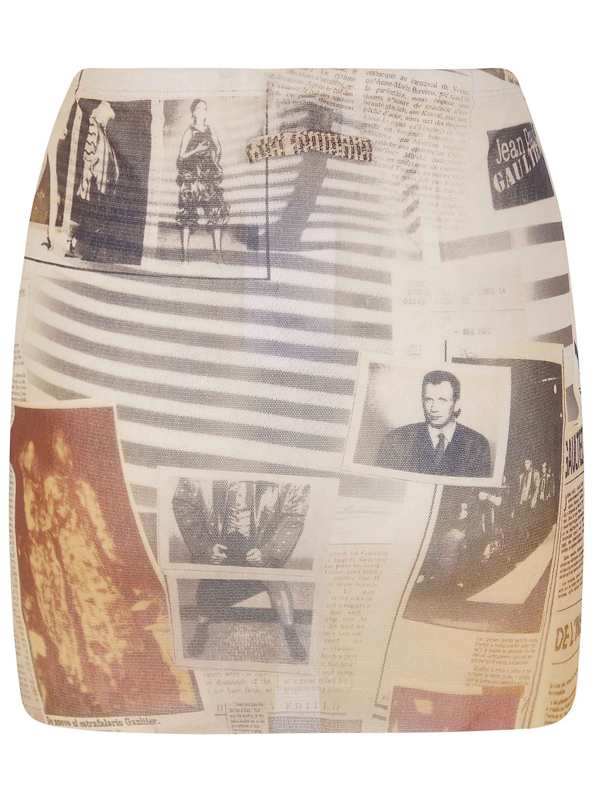 MESH MINI SKIRT PRINTED "JOURNAL" sold by Lord & Taylor product image thumbnail 2