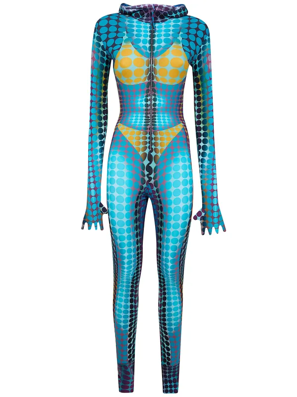 "RE-EDITION : JUMPSUIT" HIGH NECK WITH LONG SLEEVES, HOOD AND CENTER FRONT ZIP CLOSING sold by Lord & Taylor