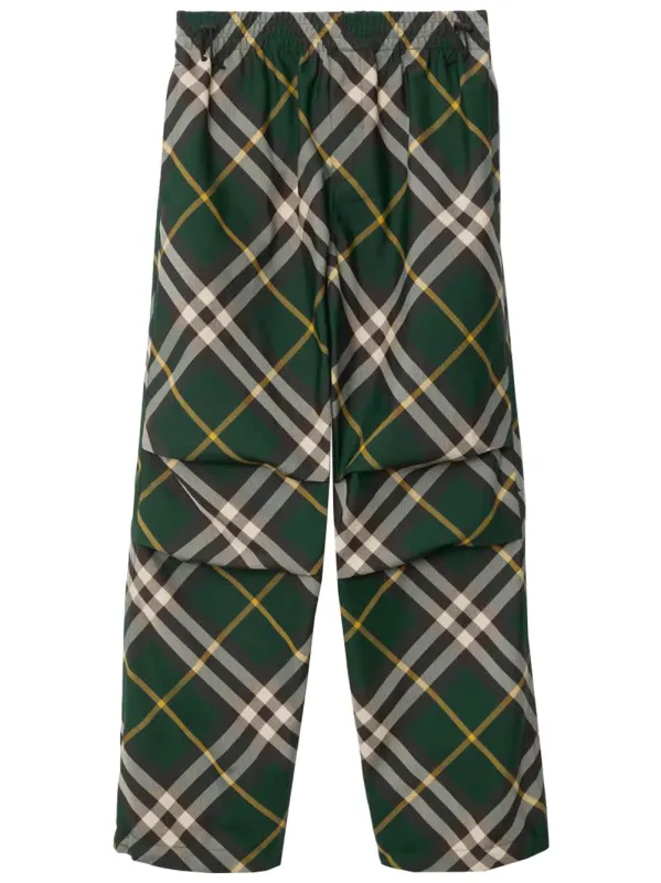 GREEN POLYESTER CHECK PANTS sold by Lord & Taylor