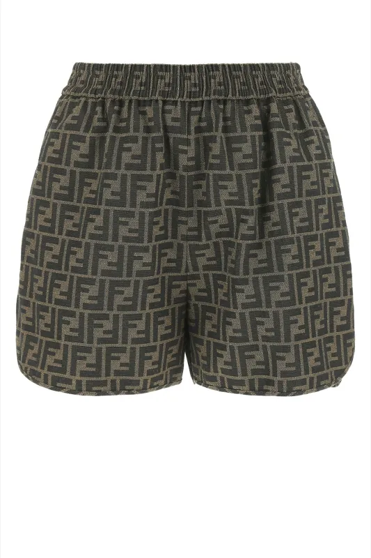 BROWN CANVAS SHORT made by Fendi