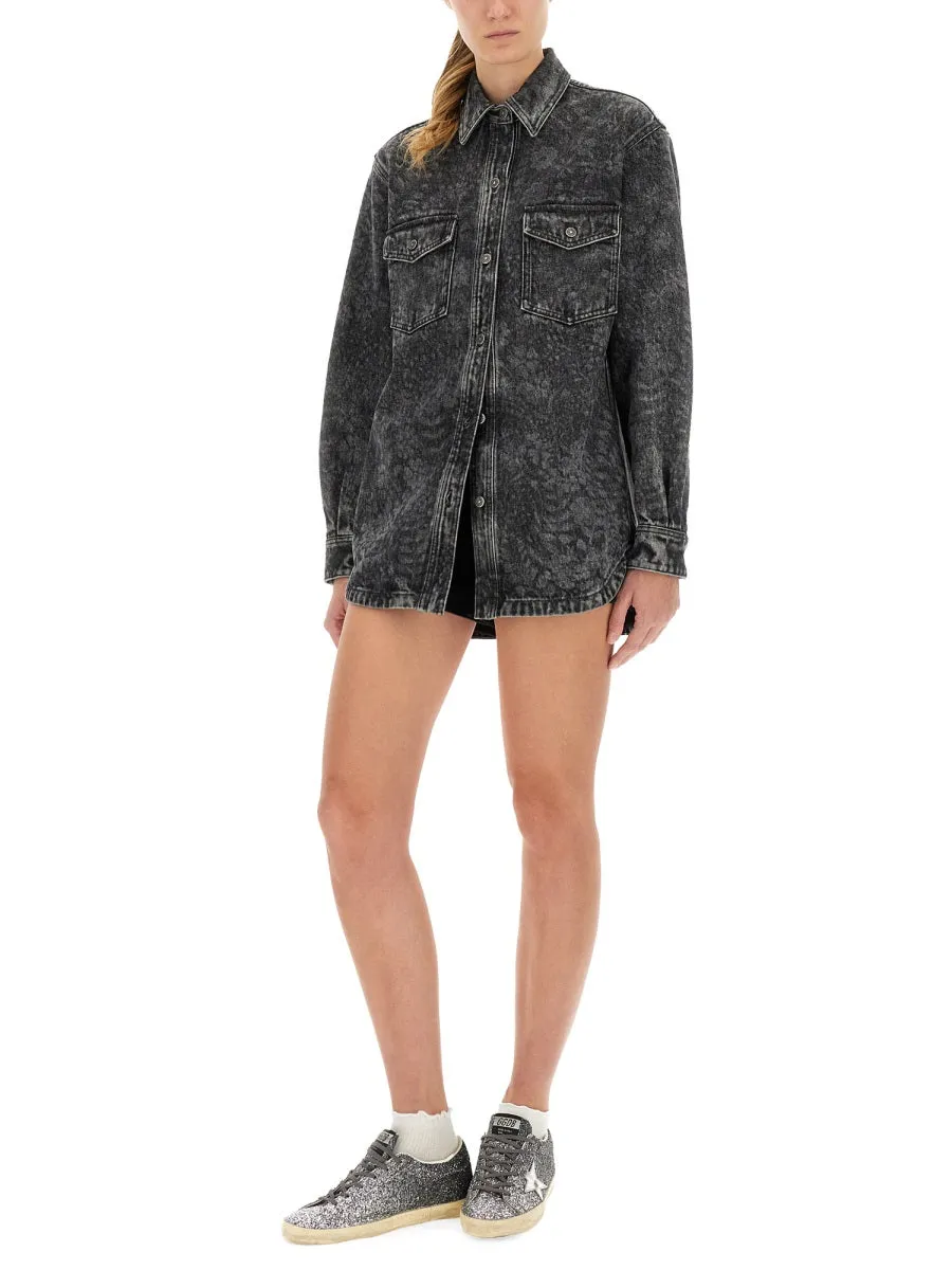 BLACK COTTON DENIM SHIRT sold by Lord & Taylor product image thumbnail 2