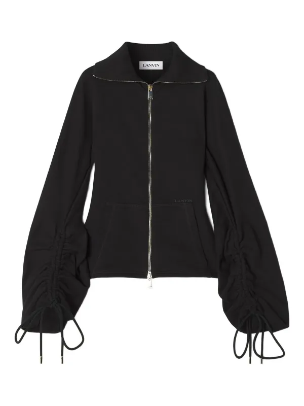 BLACK COTTON FULL ZIP JACKET made by Lanvin