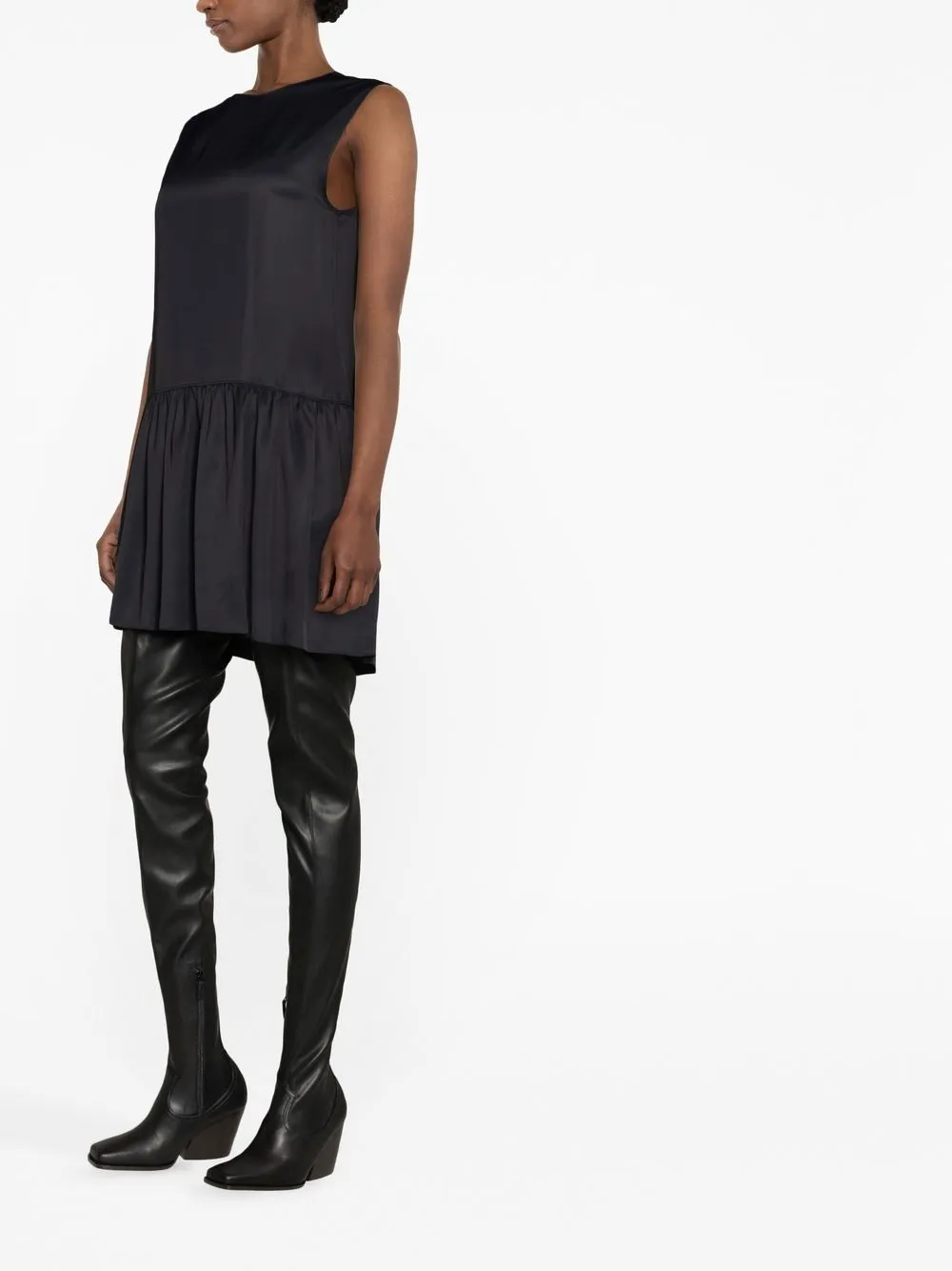 BLACK VISCOSE MINI DRESS sold by Lord & Taylor product image thumbnail 2