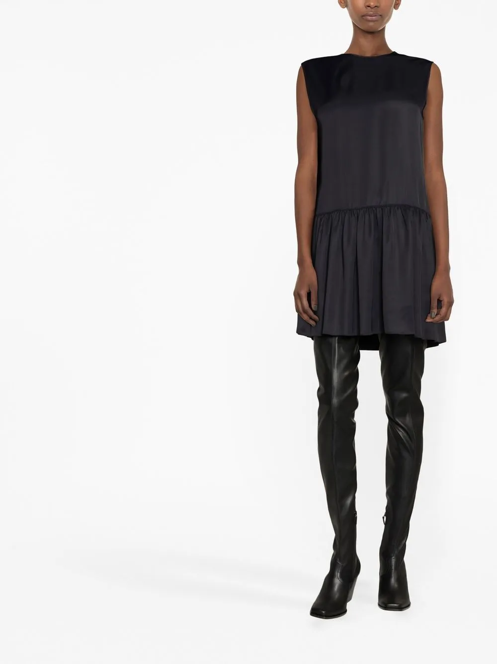 BLACK VISCOSE MINI DRESS sold by Lord & Taylor product image thumbnail 3