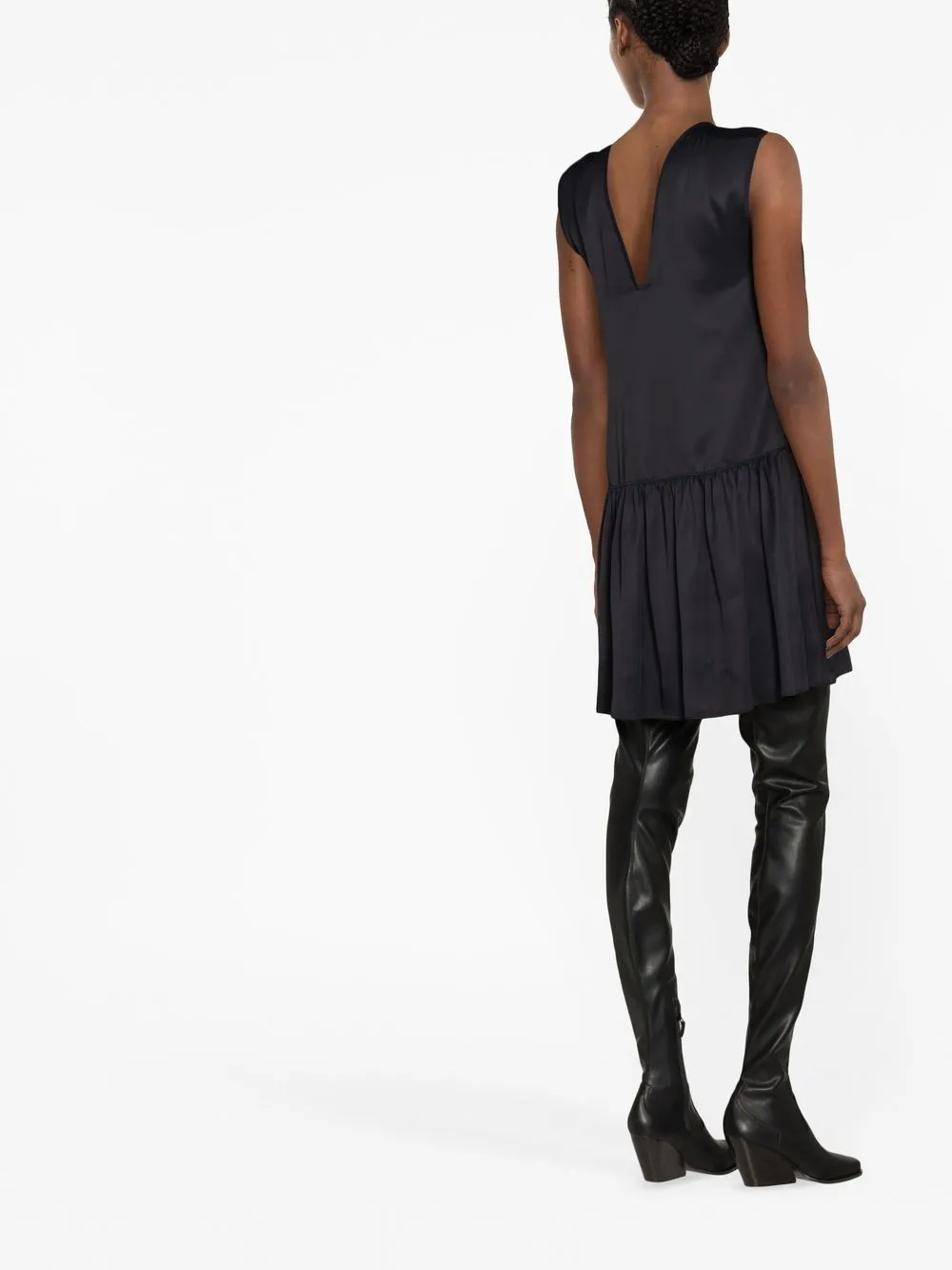 BLACK VISCOSE MINI DRESS sold by Lord & Taylor product image thumbnail 4