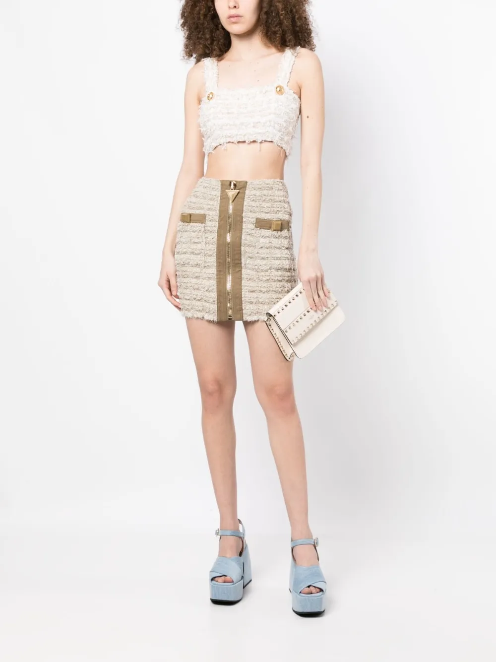 NUDE VISCOSE MINI SKIRT sold by Lord & Taylor product image thumbnail 2