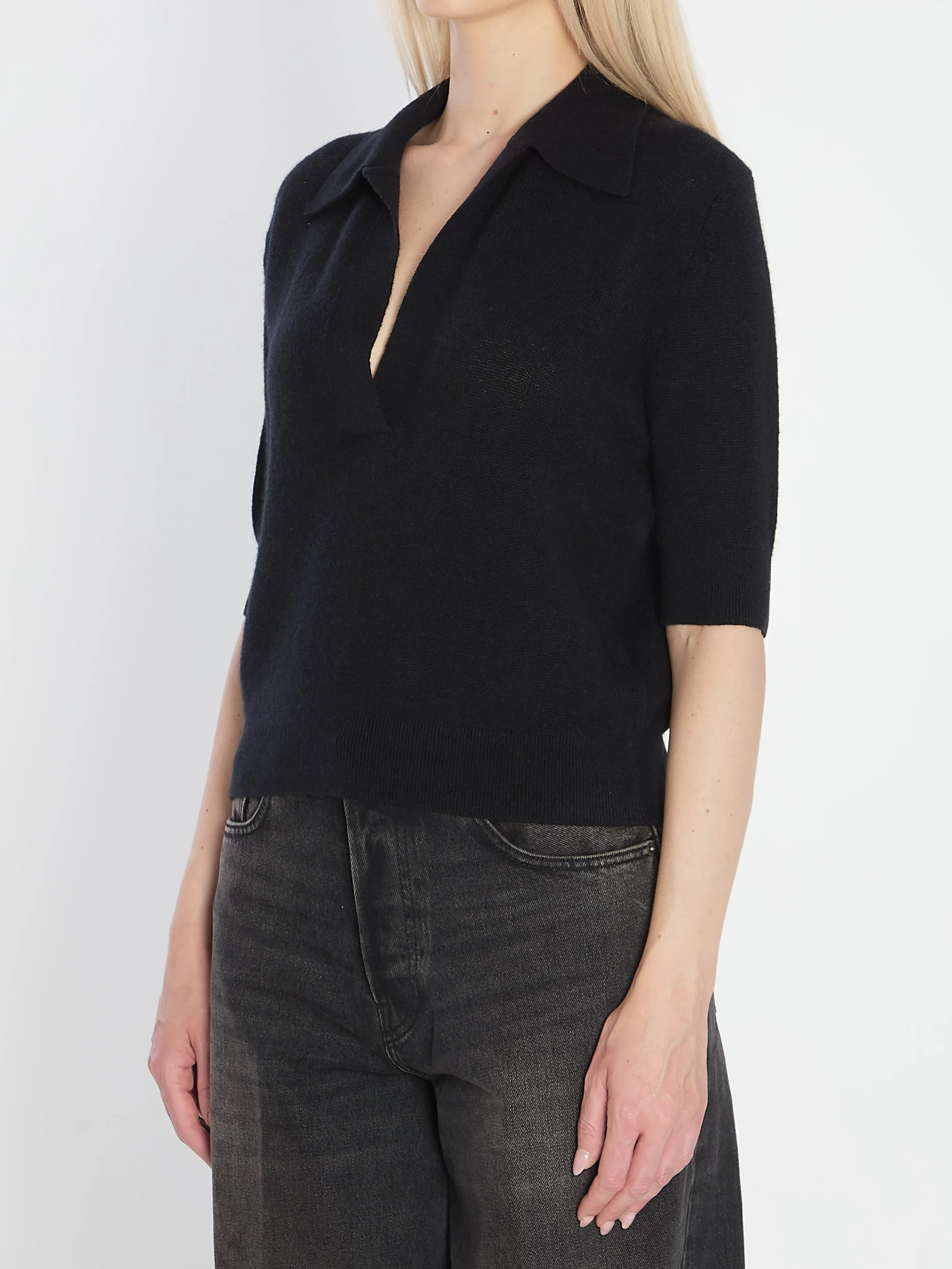 SHRUNKEN CASHMERE POLO SHIRT sold by Lord & Taylor product image thumbnail 2