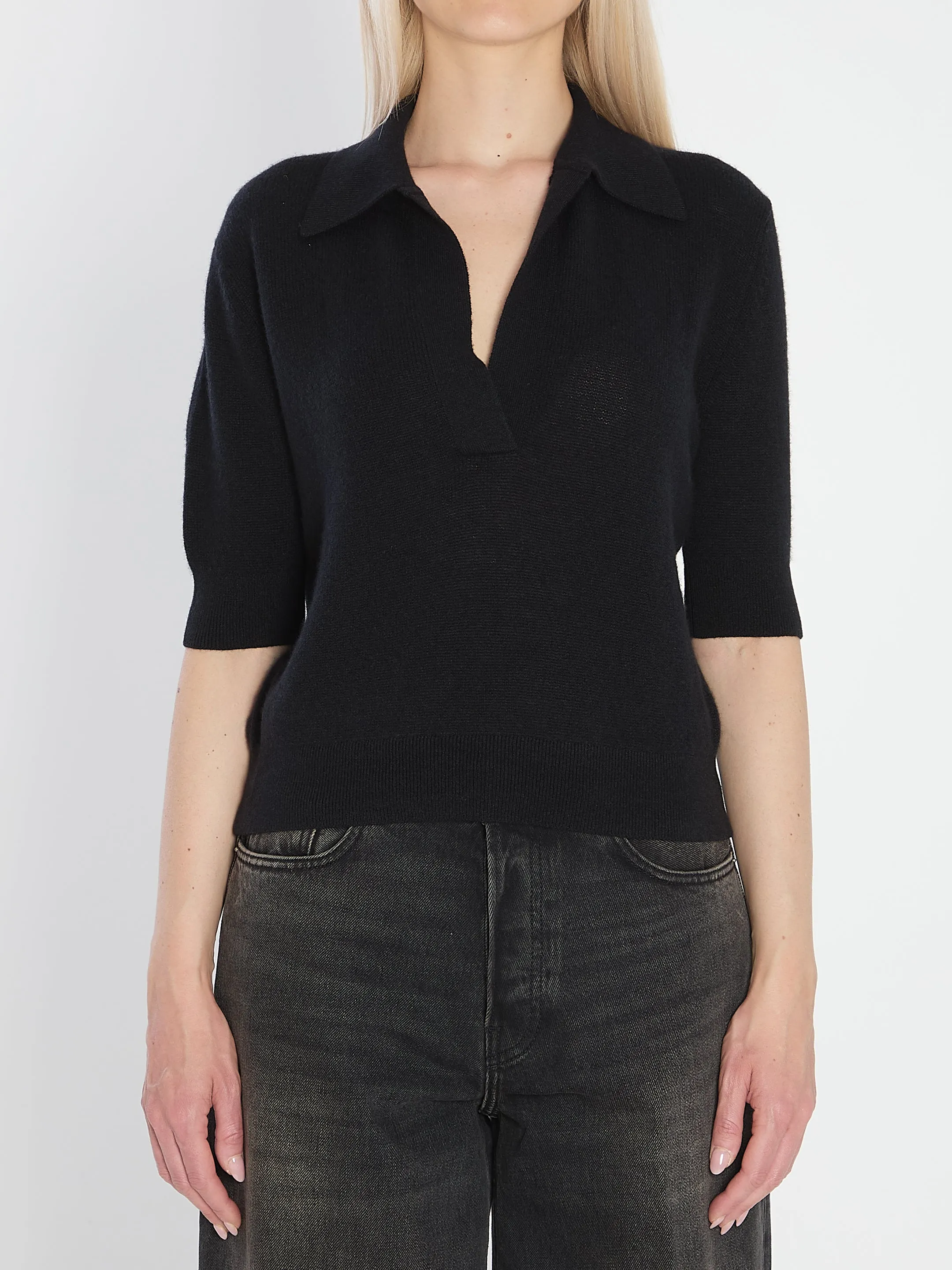 SHRUNKEN CASHMERE POLO SHIRT sold by Lord & Taylor