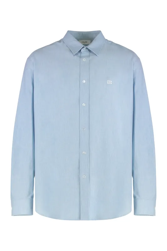 LOOSE COTTON CHAMBRAY SHIRT made by Celine
